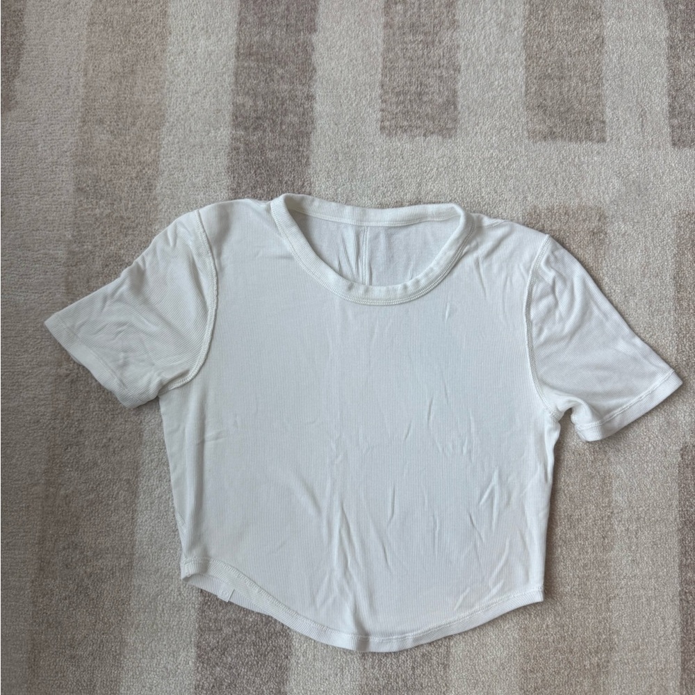 lululemon athletica White Women's Cropped Crew Tee